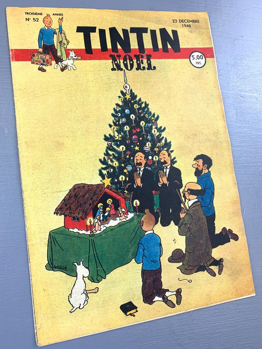 JOURNAL TINTIN Issue 52: 1948 Herge Christmas Cover Edition Vintage Comic EO Couverture