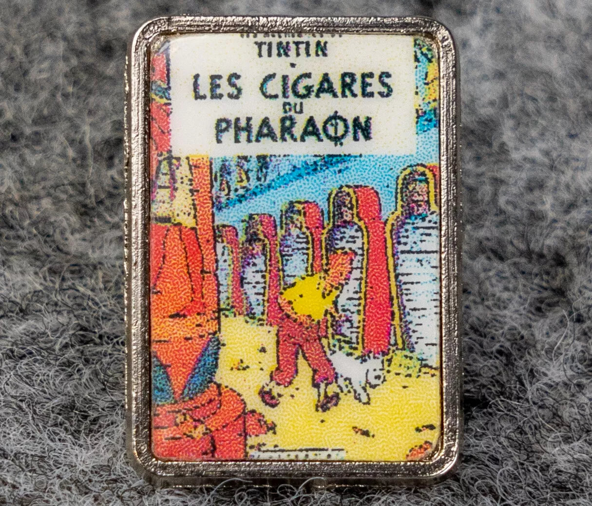 Les Cigares Du Pharaon: Rare Vintage Tintin Metal Pin Badge 1980s Moulinsart