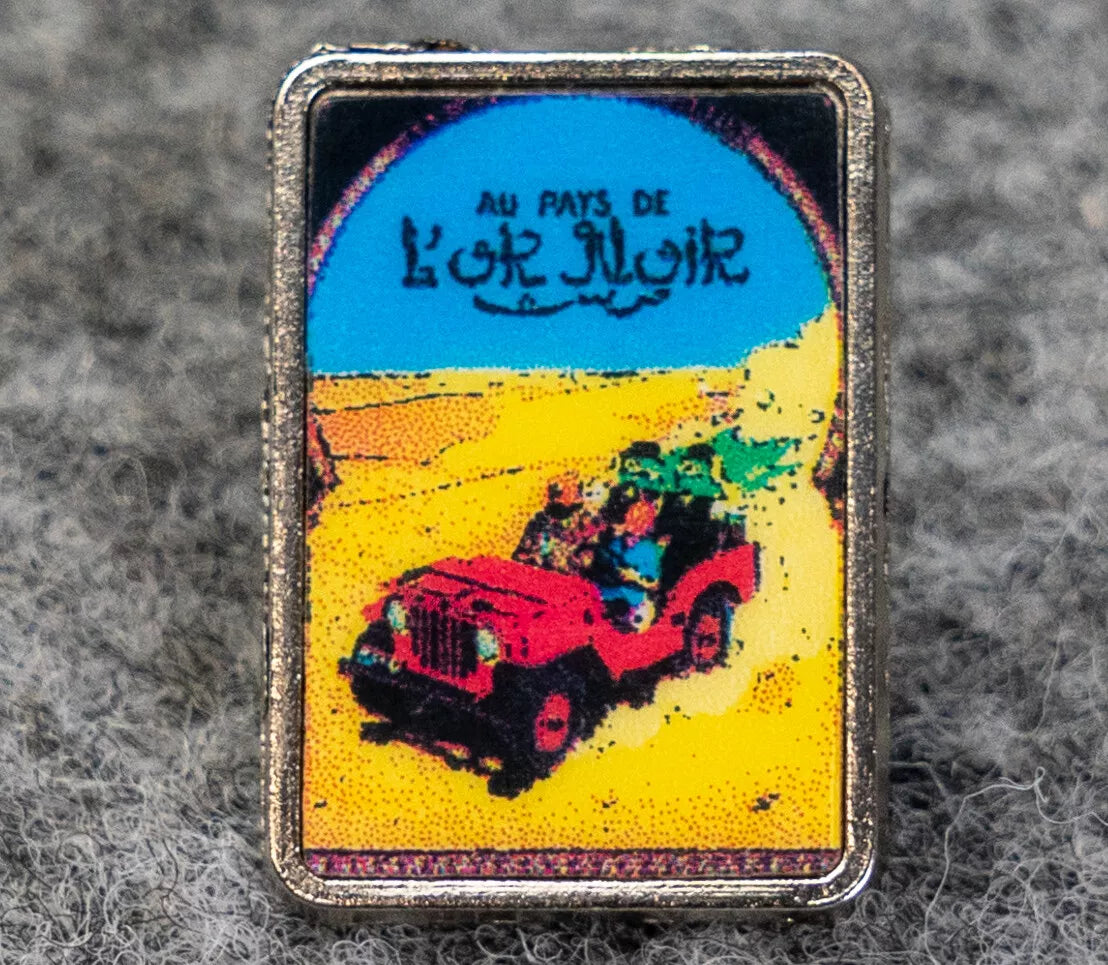 Au Pays de L'or Noir : Rare Vintage Tintin Metal Pin Badge 1980s Moulinsart