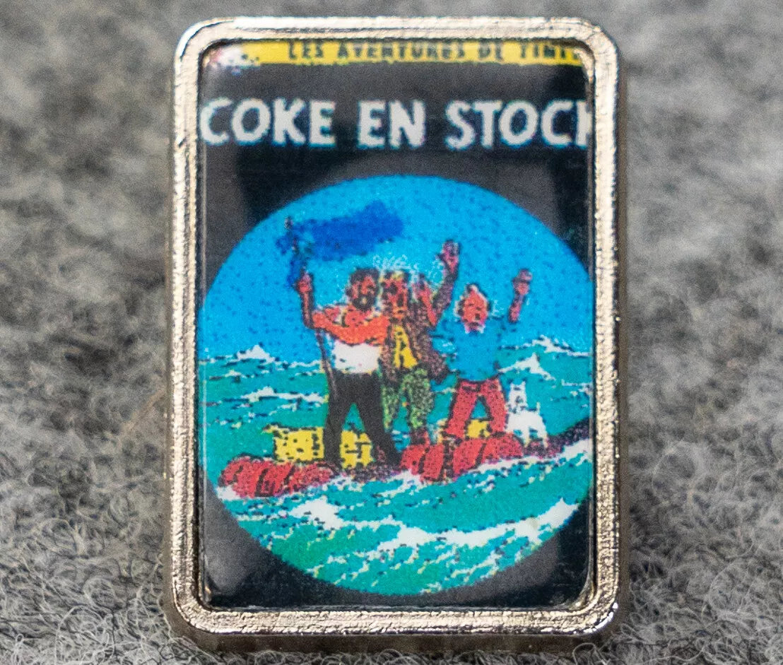 Coke En Stock: Rare Vintage Tintin Metal Pin Badge 1980s Moulinsart