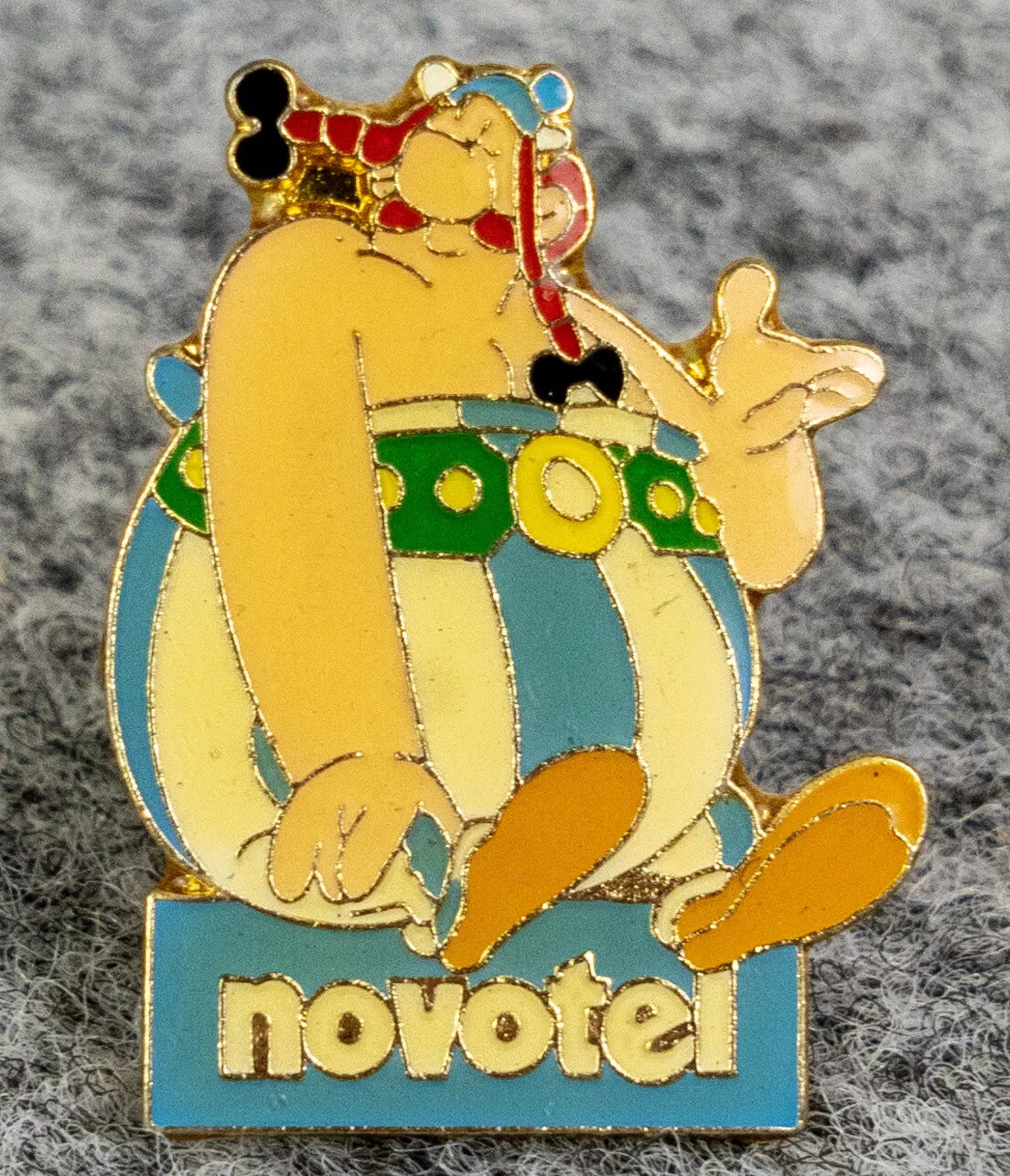 Novotel Obelix Pin Badge: Vintage Goscinny Collectible Asterix & Obelix