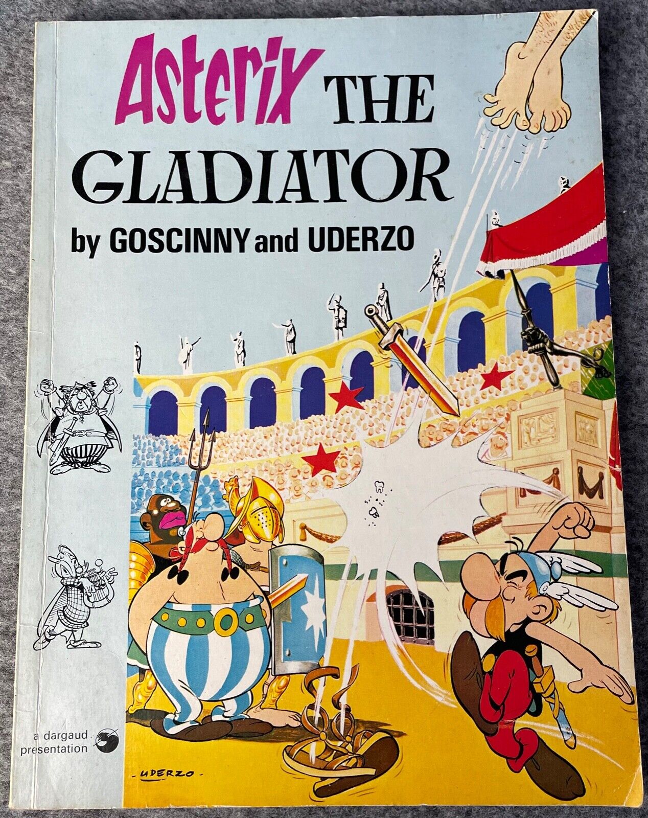 Asterix & the Gladiator - 1970s Hodder/Dargaud UK Edition Paperback Book Uderzo