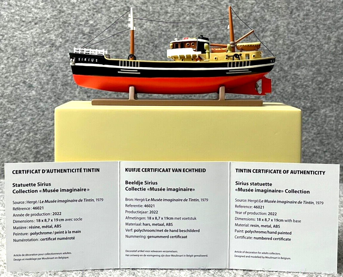 Statuette Moulinsart 46021 "The Sirius" Musee Imaginaire Tintin 19cm Resin Model Ship