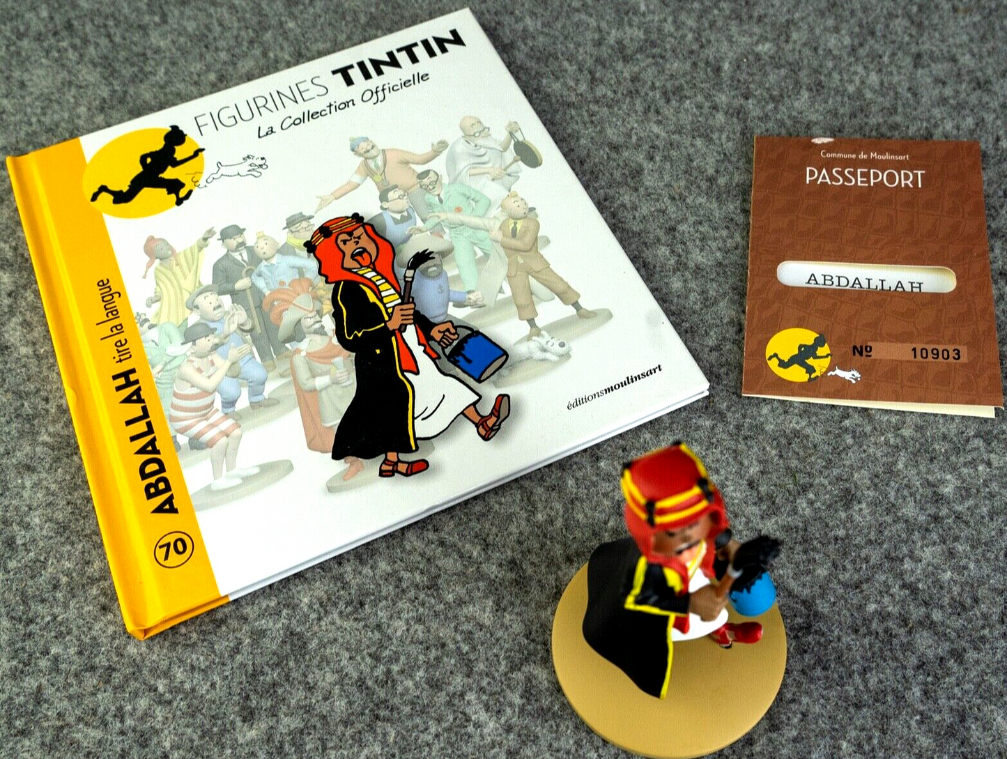 Tintin Figurines Officielle #70 Abdullah: Land Black Gold Resin Model Figure RARE