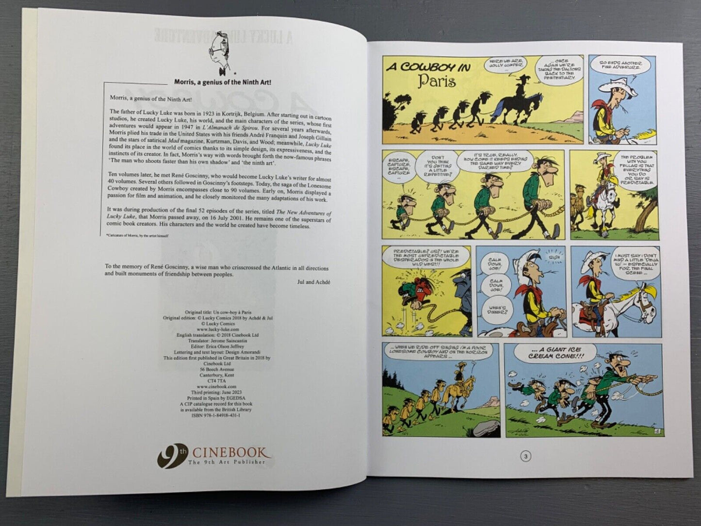 Lucky Luke Volume 71: A Cowboy in Paris - Cinebook Paperback UK Comic Book