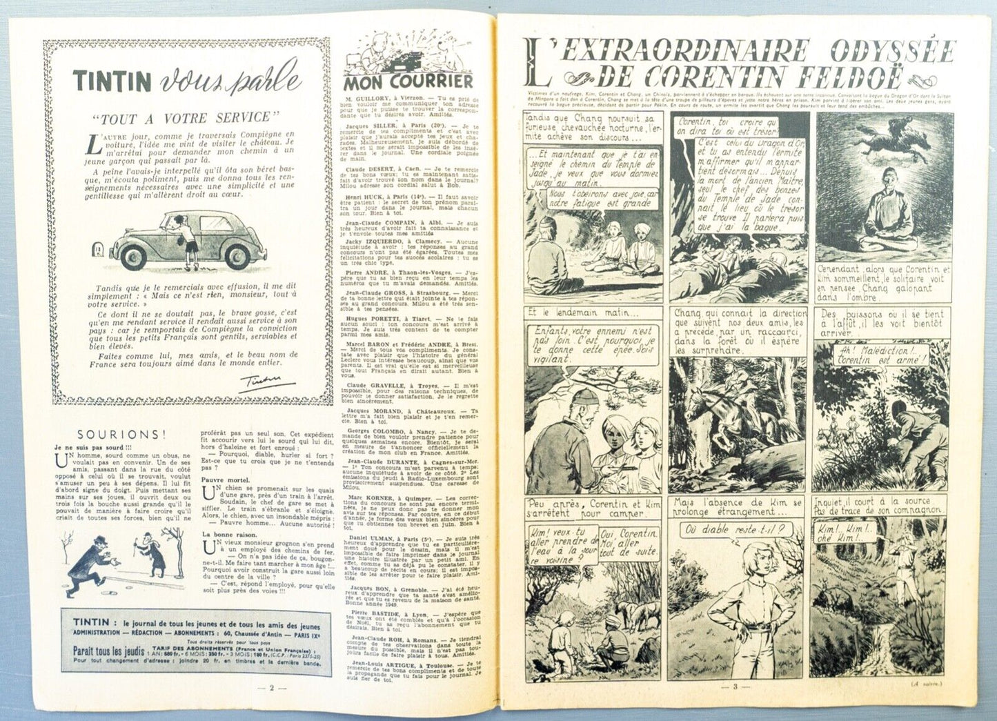 (Currently ON AUCTION) JOURNAL TINTIN Issue 50: 1948 Herge Cover Edition Vintage Comic EO Couverture