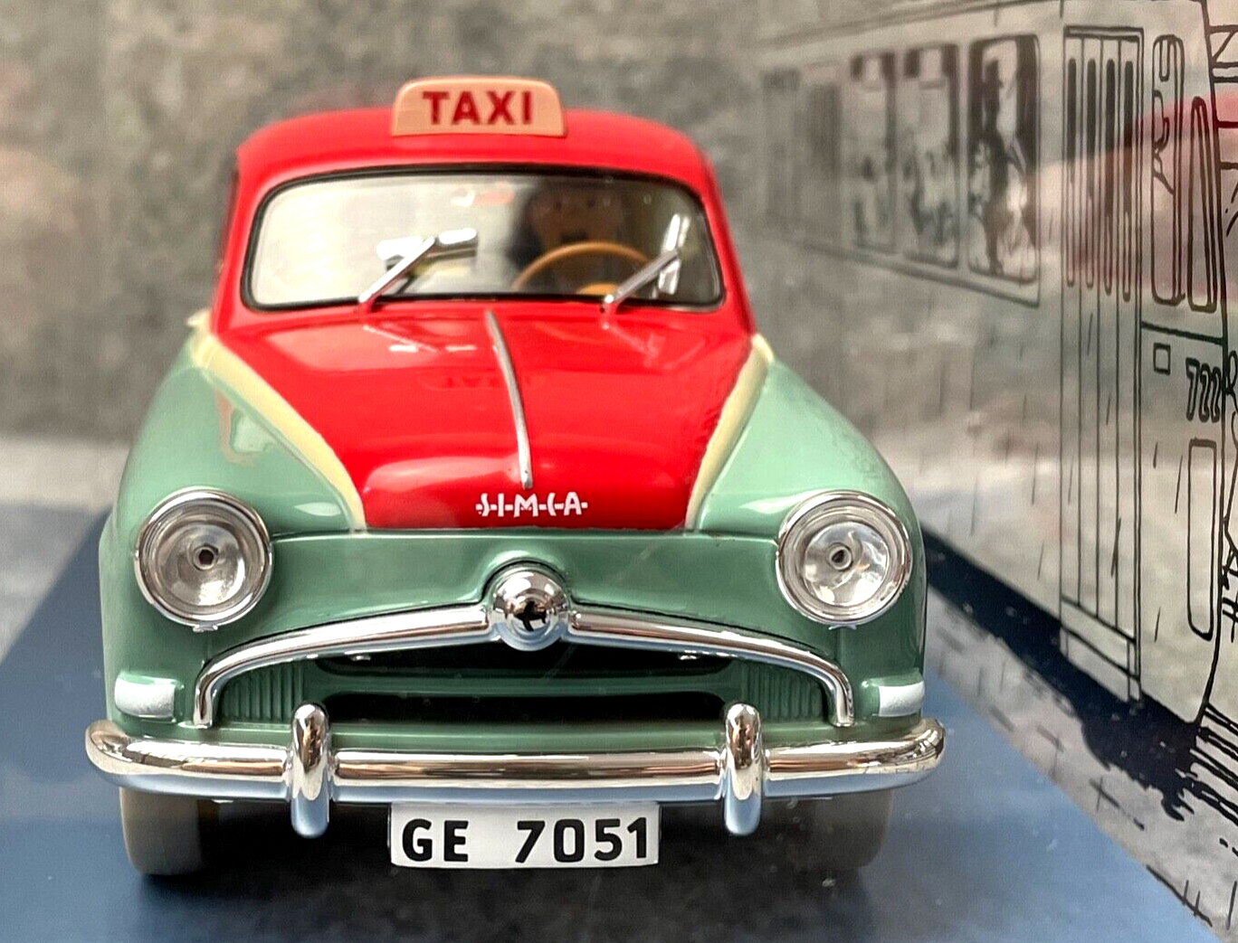 VOITURE TINTIN 1/24 29929 Simca Taxi: Calculus Affair Hachette Model car #29