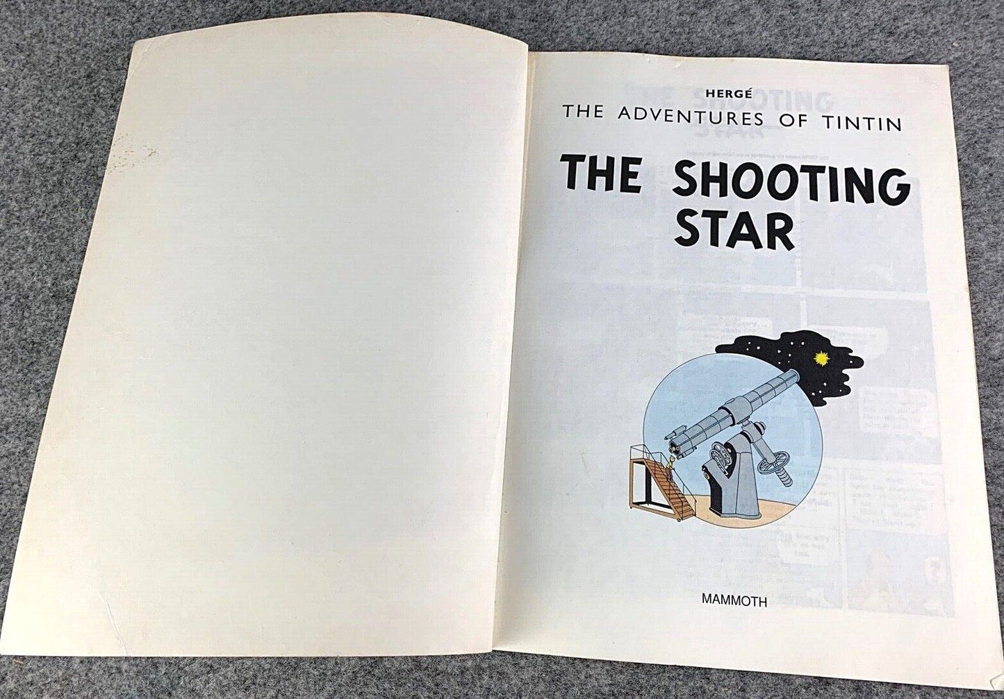 The Shooting Star - Tintin Mammoth UK Paperback Edition Book 1990s