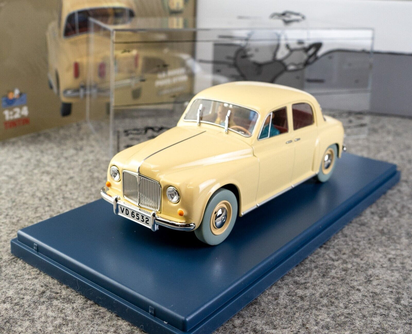 VOITURE TINTIN 1/24 29963 Nyon Rover Calculus Affair Hachette Model car #63