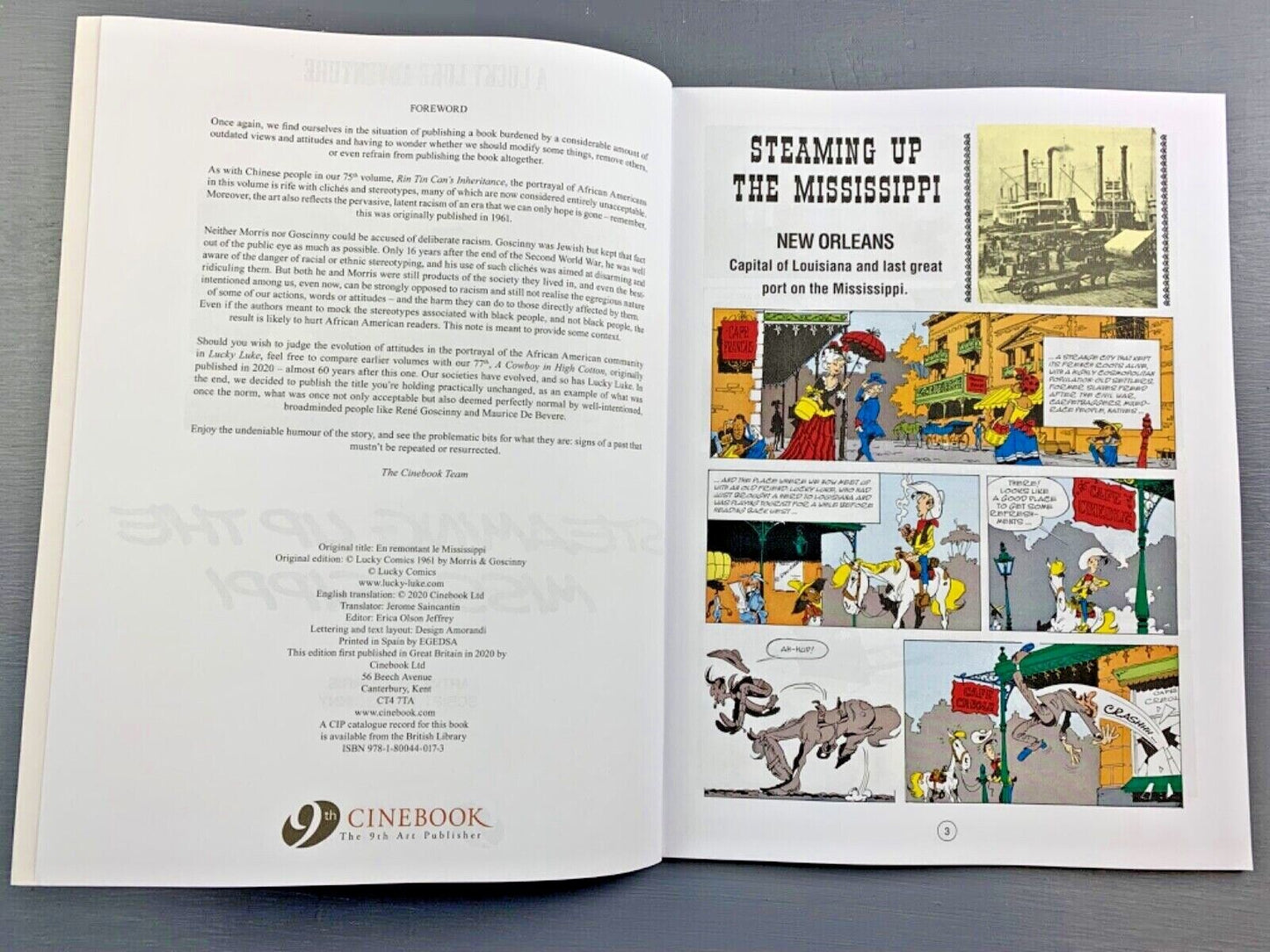 Lucky Luke Volume 79: Steaming Up the Mississippi - Cinebook Paperback UK Comic Book