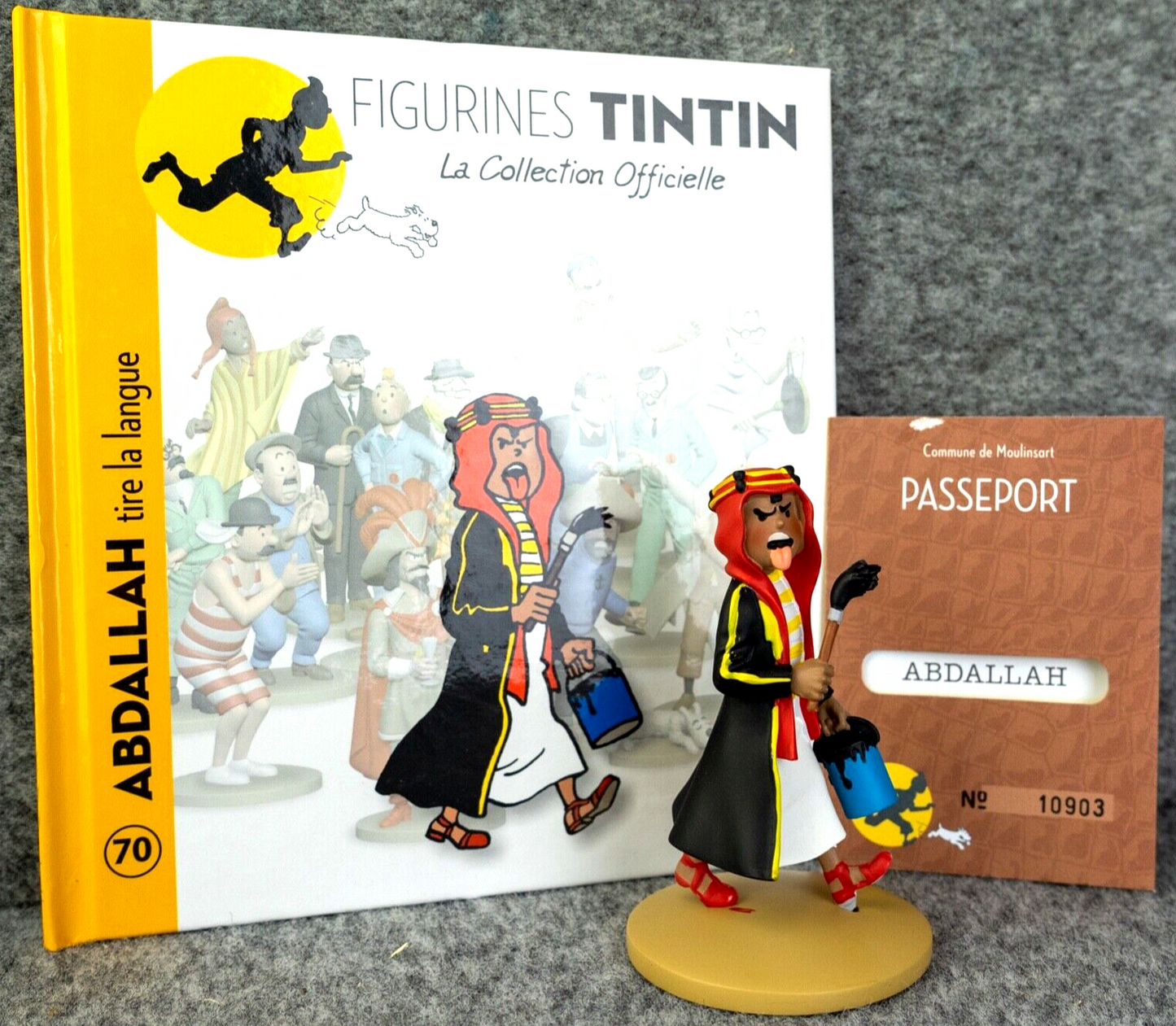 Tintin Figurines Officielle #70 Abdullah: Land Black Gold Resin Model Figure RARE