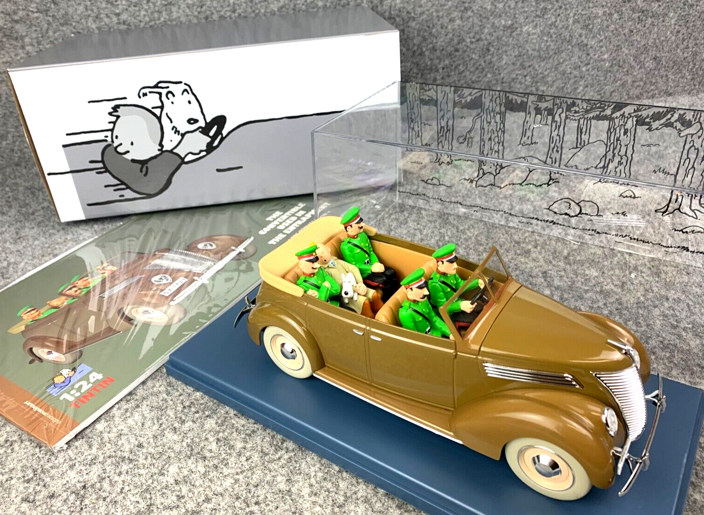 VOITURE TINTIN 1/24 29950 Brown Ford V8: Ottokars Sceptre Hachette Model car #50