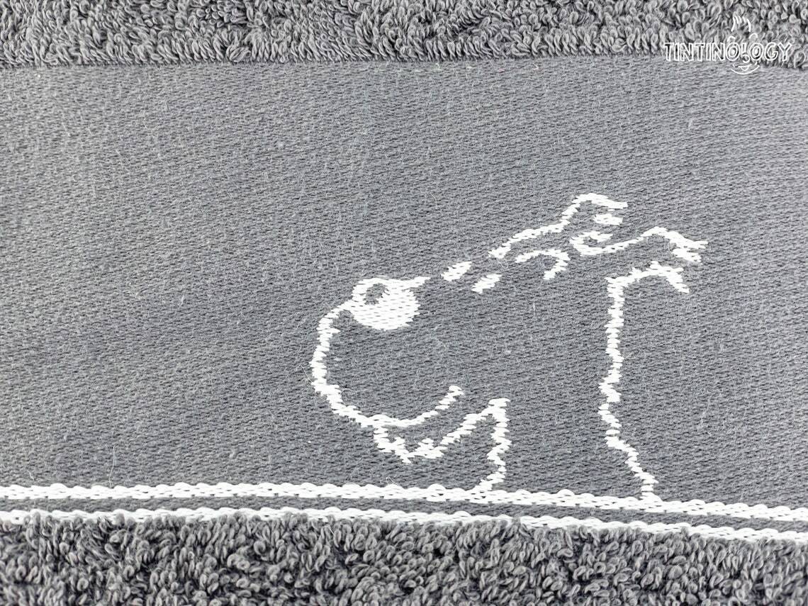 Moulinsart Tintin 100x50cm Towel & Wash Cloth/Flannel - Grey 100% Cotton +tags