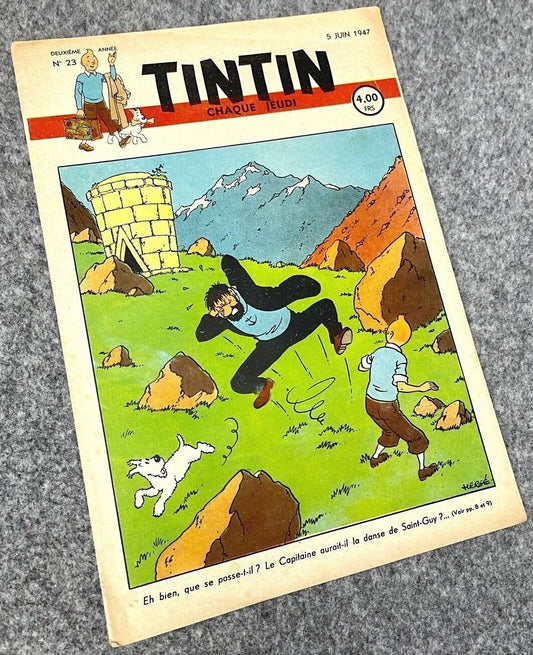 JOURNAL TINTIN Issue 23 1947 Herge Cover Edition Originale Vintage Comic EO