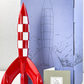 Statuette Moulinsart Tintin 46949 Moon Rocket 30cm Rare Resin Model 2017