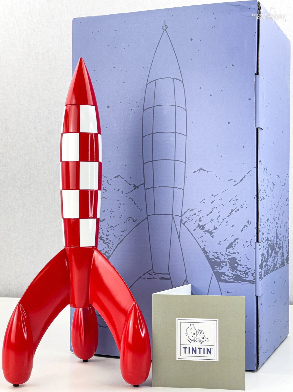 Statuette Moulinsart Tintin 46949 Moon Rocket 30cm Rare Resin Model 2017