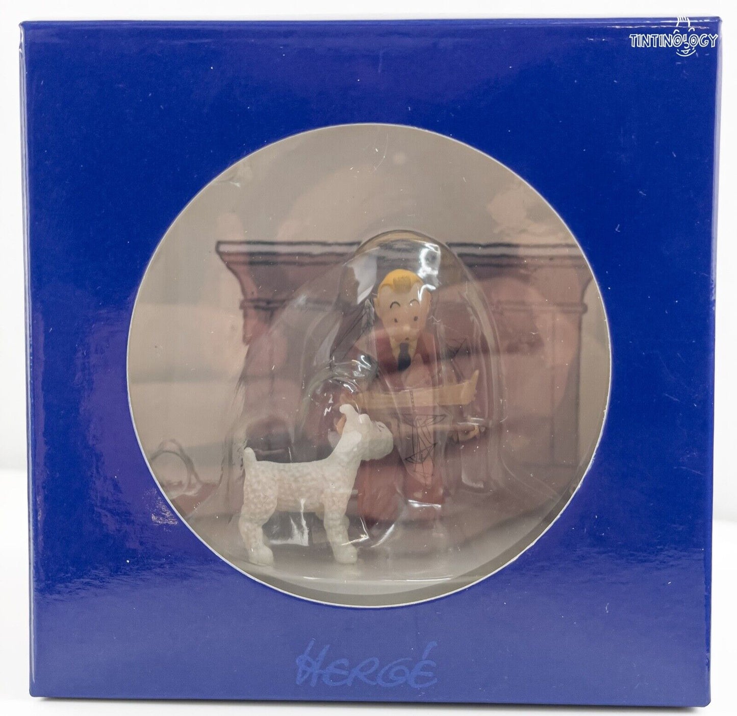Tintin Finds ship - Secret Unicorn Moulinsart Box Scene Figurine 9cm Model Coffret