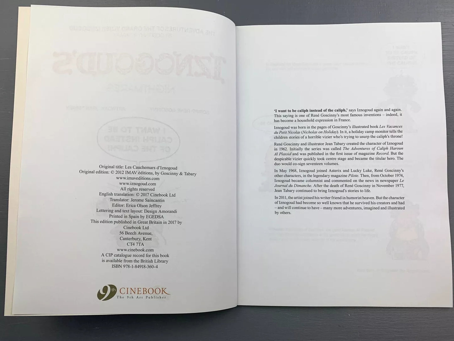 Cinebook Paperback Goscinny: Iznogoud's Nightmares 2017 Colour