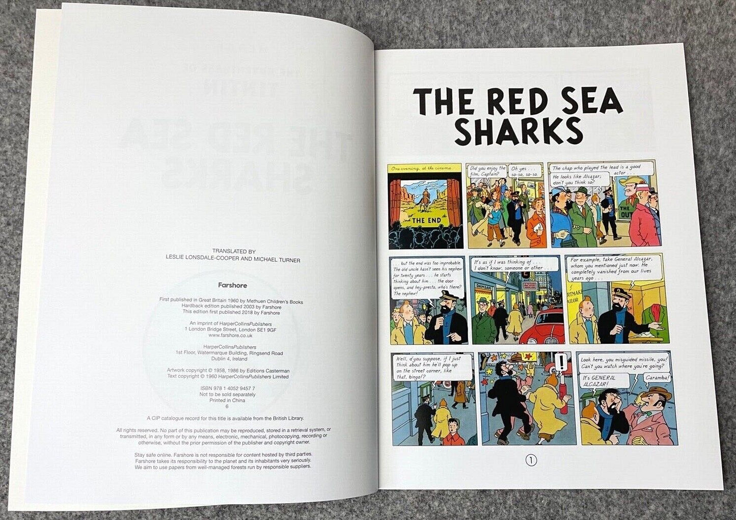 Red Sea Sharks - Tintin Farshore 2000s UK Edition Book Paperback Herge