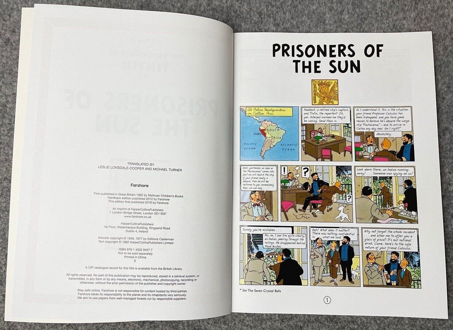 Prisoners of the Sun- Tintin Farshore 2000s UK Edition Book Paperback Herge