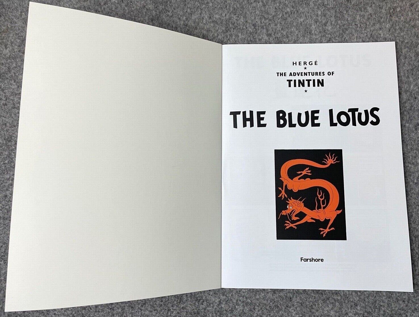 The Blue Lotus - Farshore 2000s UK Edition Tintin Book Paperback Herge