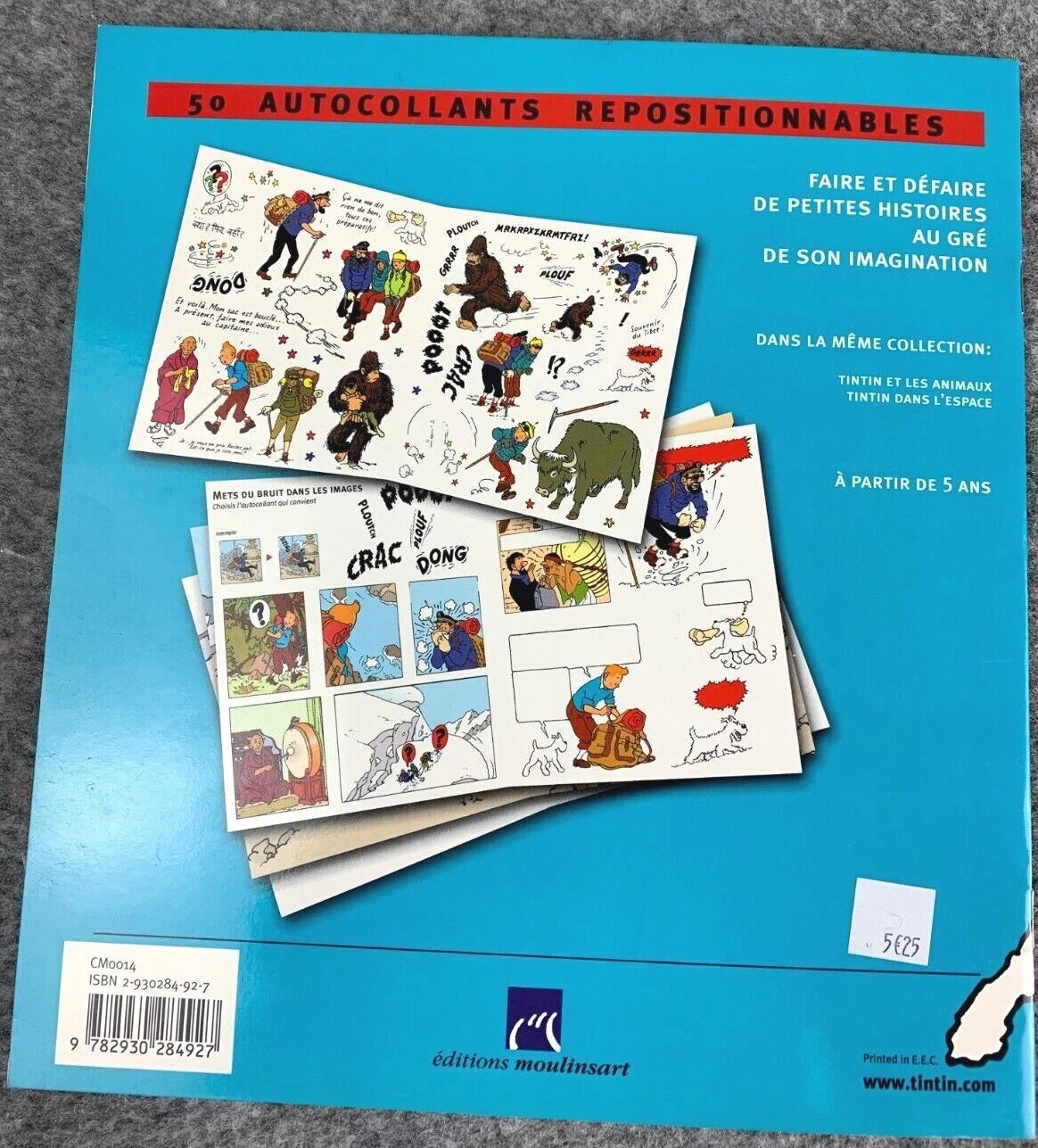 Tintin et le Yeti Rare LTD Release 2002 Tintin Sticker Book Editions Moulinsart