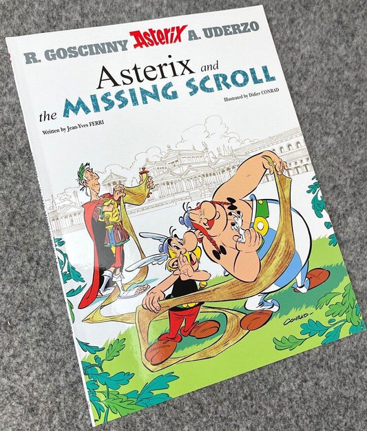 Asterix & Missing Scroll - 2000s Orion/Sphere UK Edition Paperback Book EO Uderzo