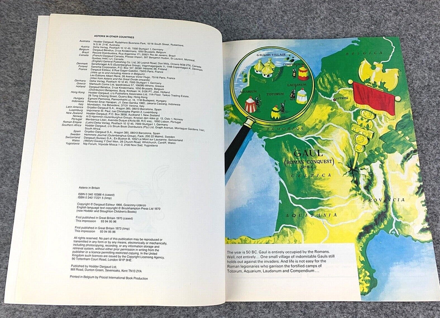 Asterix in Britain - 1970/80s Hodder/Dargaud UK Edition Paperback Book Uderzo