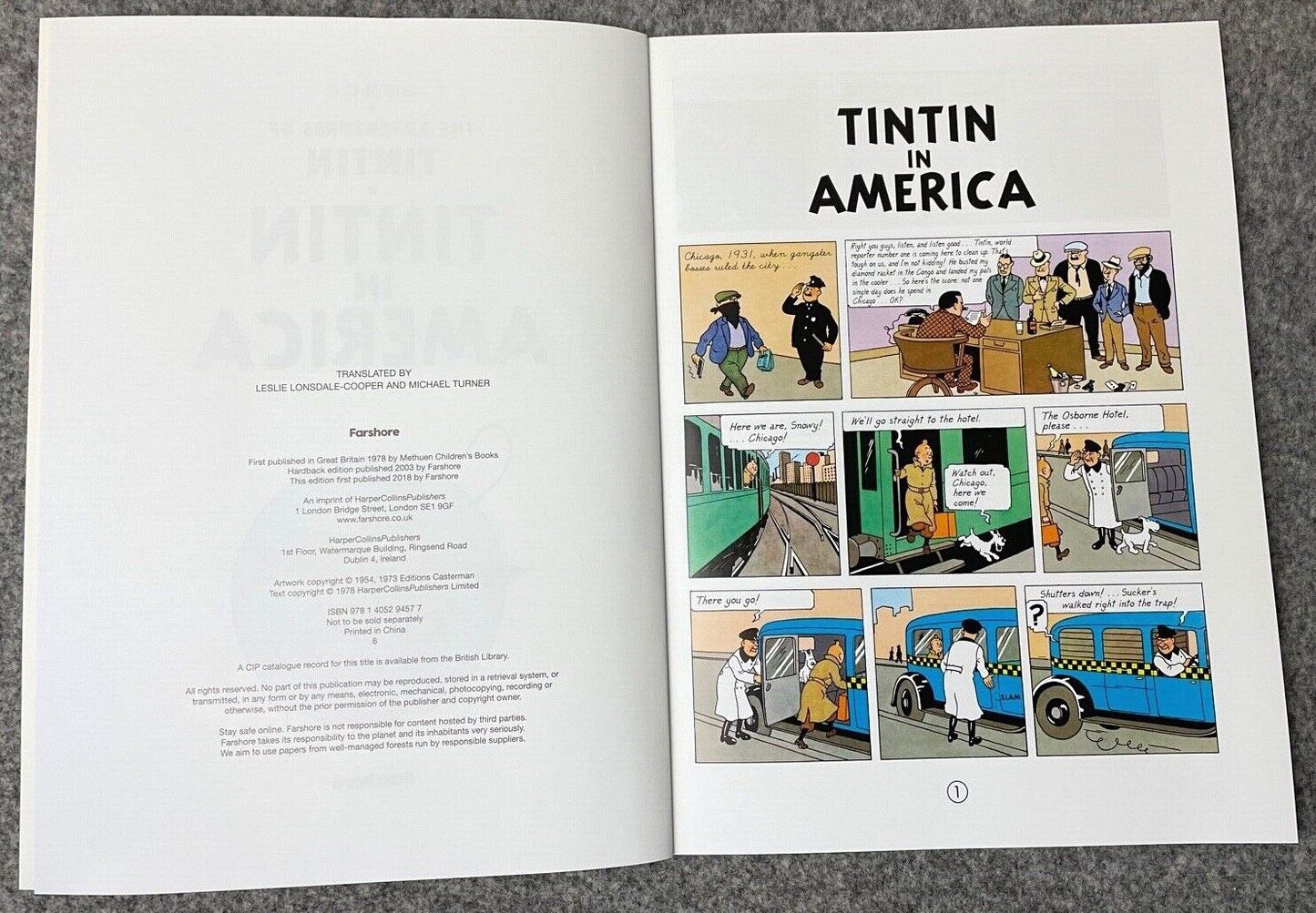 Tintin in America - Farshore 2000s UK Edition Tintin Book Paperback Herge
