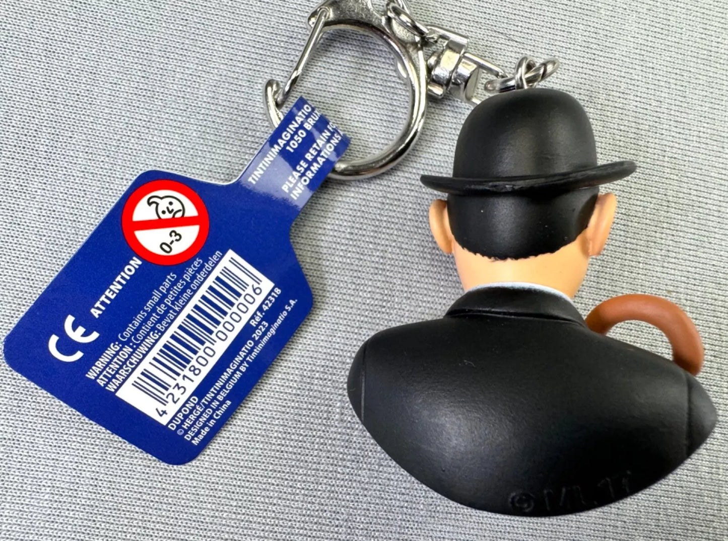 Moulinsart Toy Keyring: Tomson Bust 3.5cm Height 42318 Official Tintin Figure Key Ring
