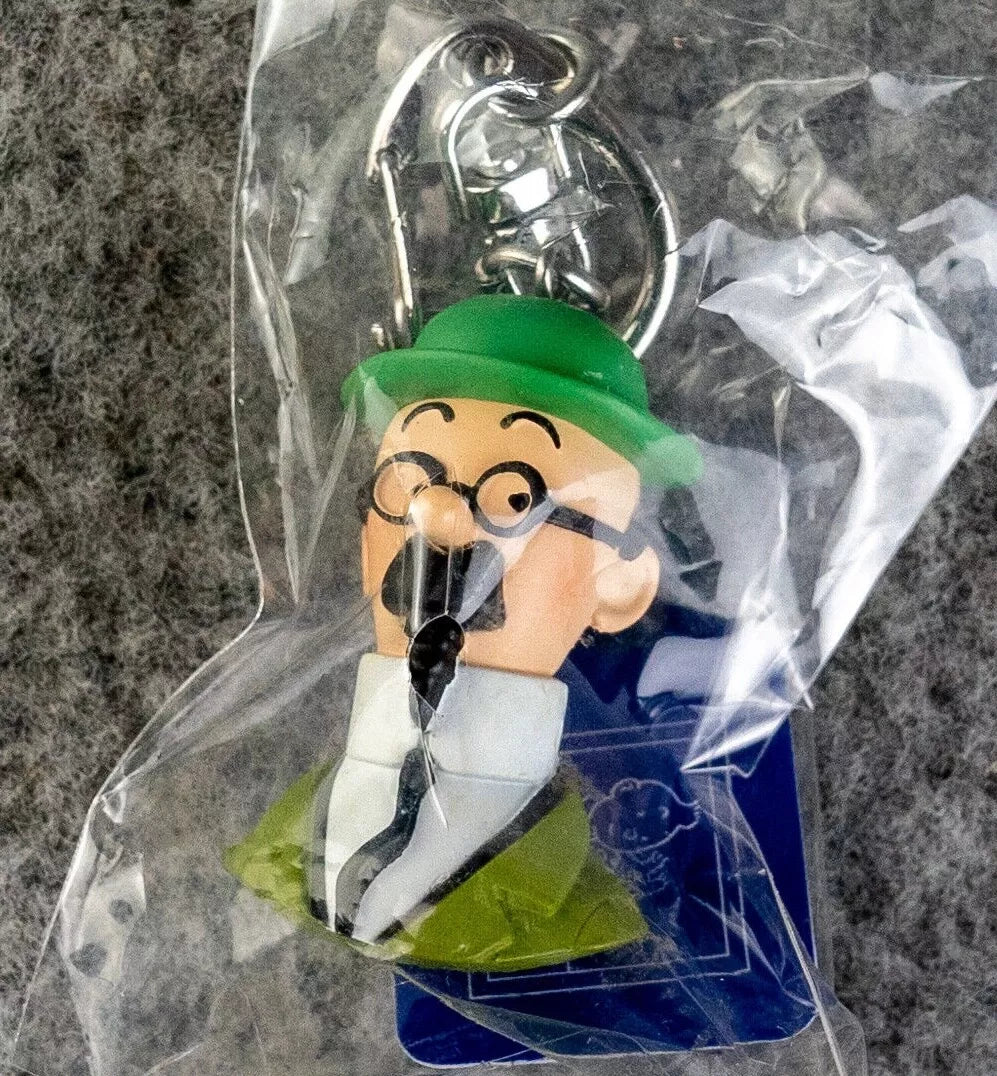 Moulinsart Toy Keyring: Professor Tournesol bust 3.5cm Height 42320 Official Tintin Figure Key Ring