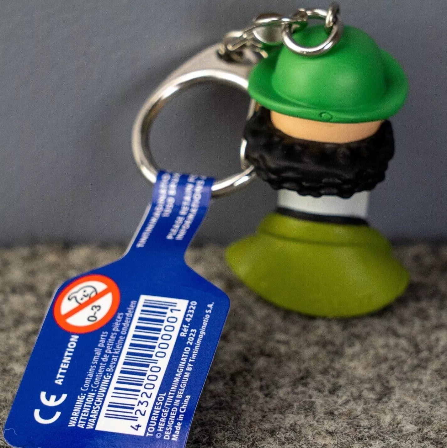 Moulinsart Toy Keyring: Professor Tournesol bust 3.5cm Height 42320 Official Tintin Figure Key Ring