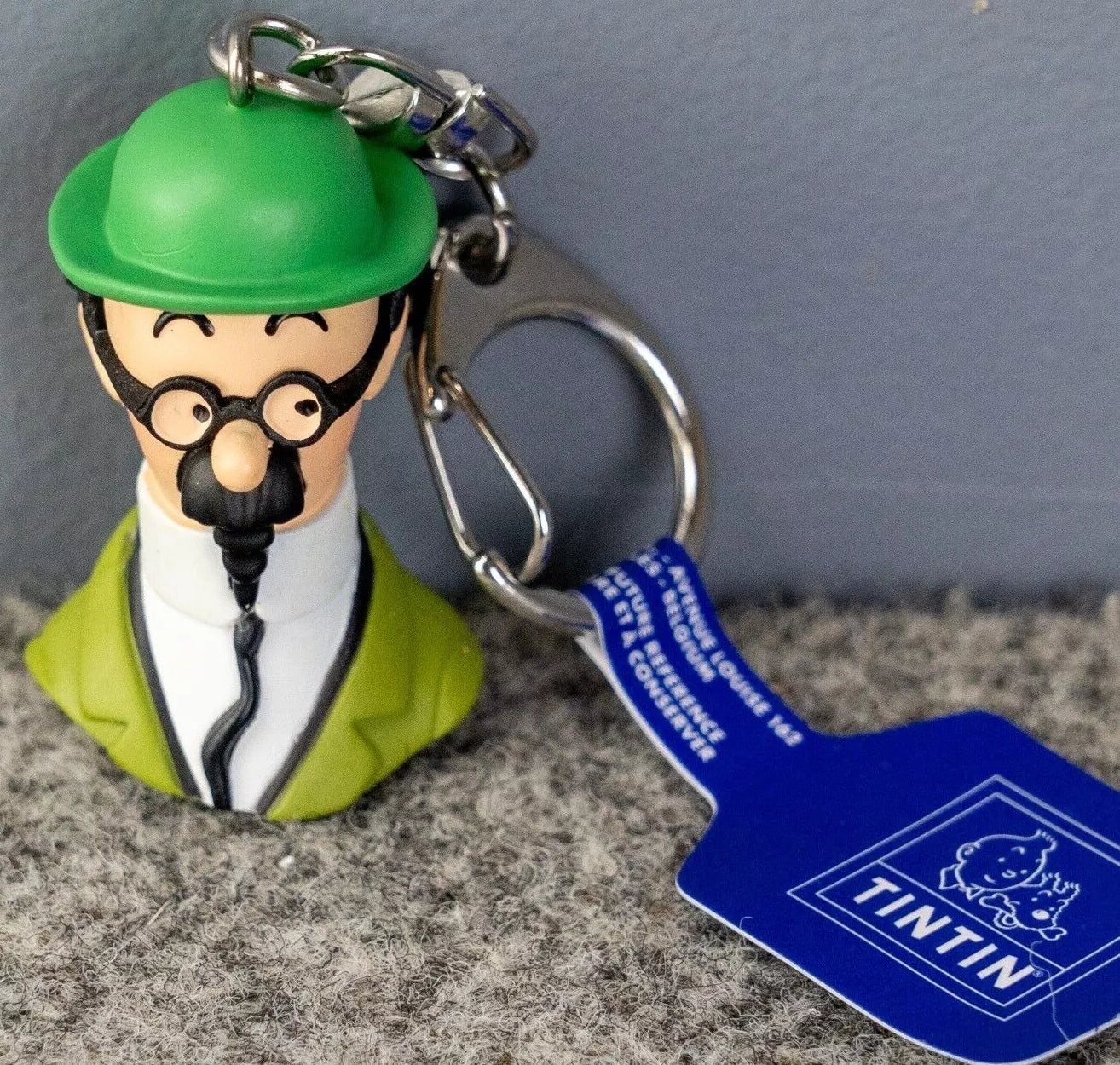 Moulinsart Toy Keyring: Professor Tournesol bust 3.5cm Height 42320 Official Tintin Figure Key Ring