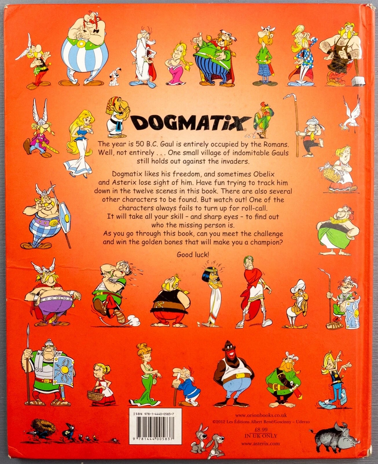 Asterix Game Book: Where's Dogmatix? Orion Books 2012 UK Hardback Edition