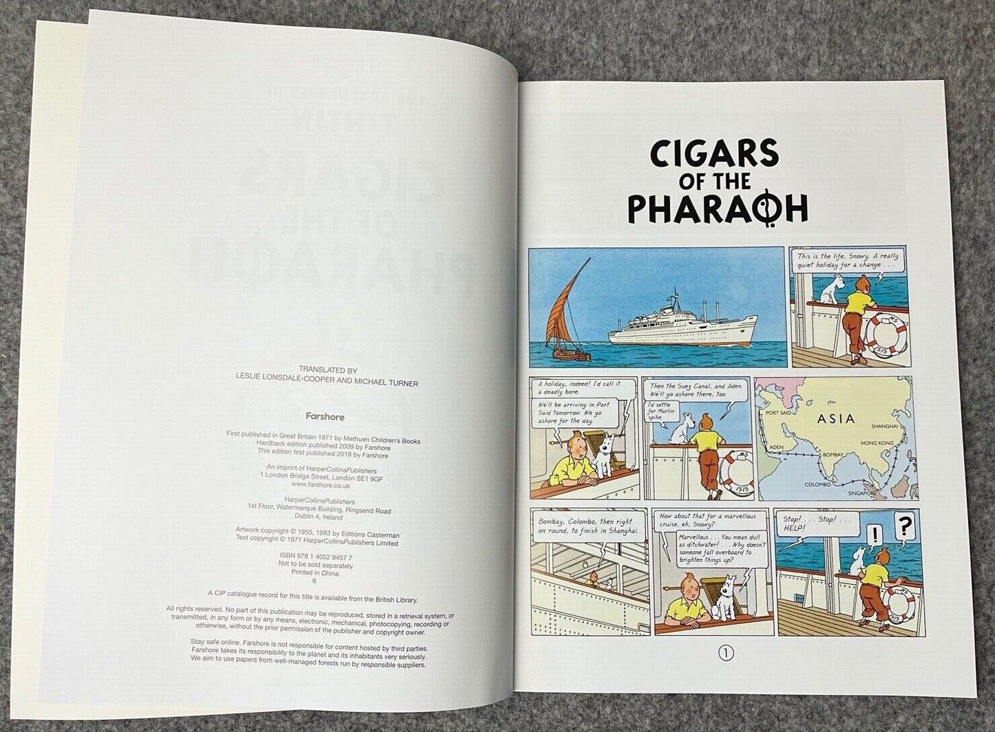 Cigars of the Pharaoh - Farshore 2000s UK Edition Tintin Book Paperback Herge