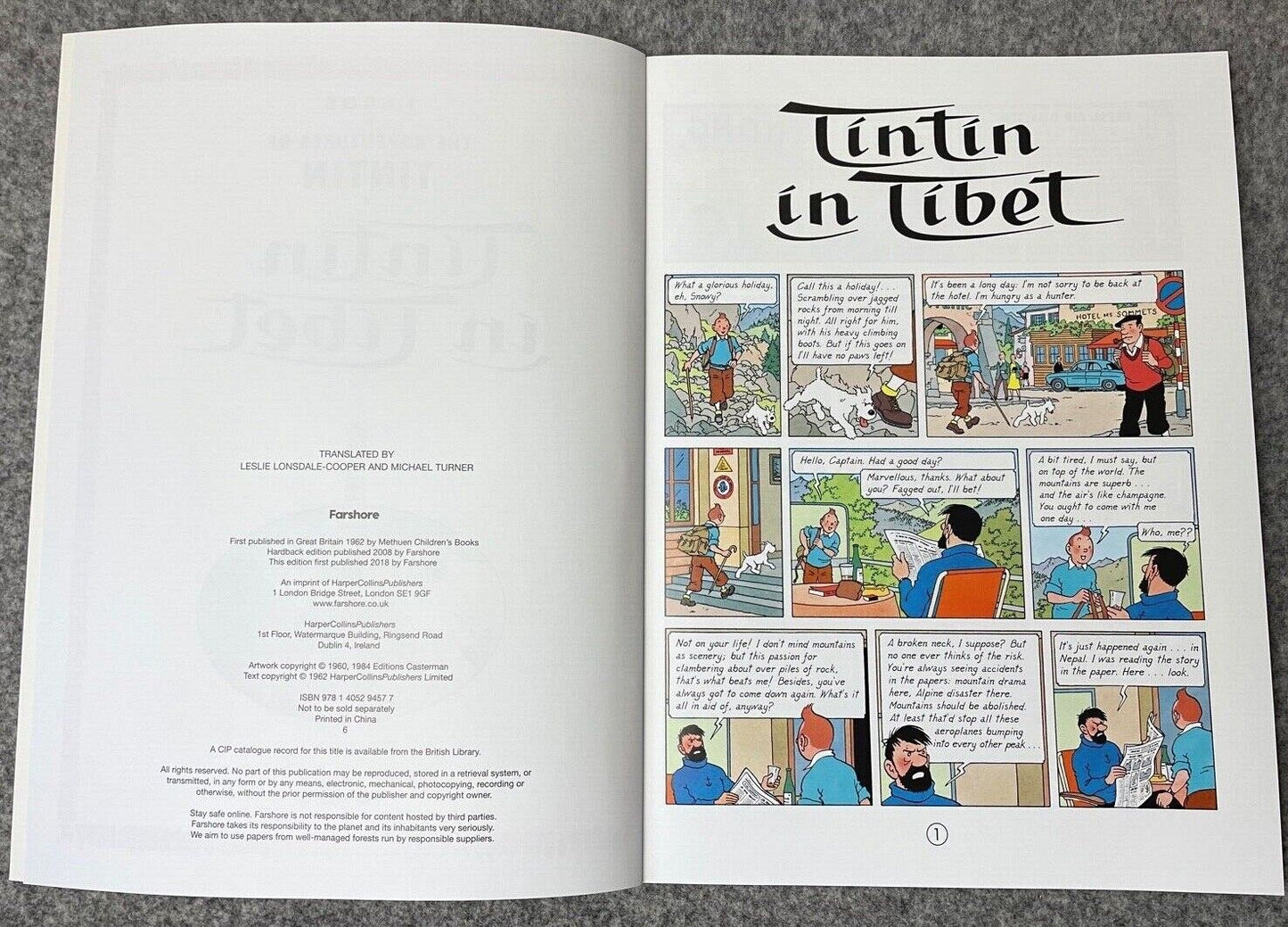 Tintin in Tibet - Tintin Farshore 2000s UK Edition Book Paperback Herge