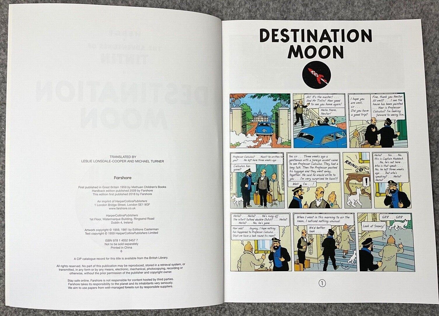 Destination Moon - Tintin Farshore 2000s UK Edition Book Paperback Herge
