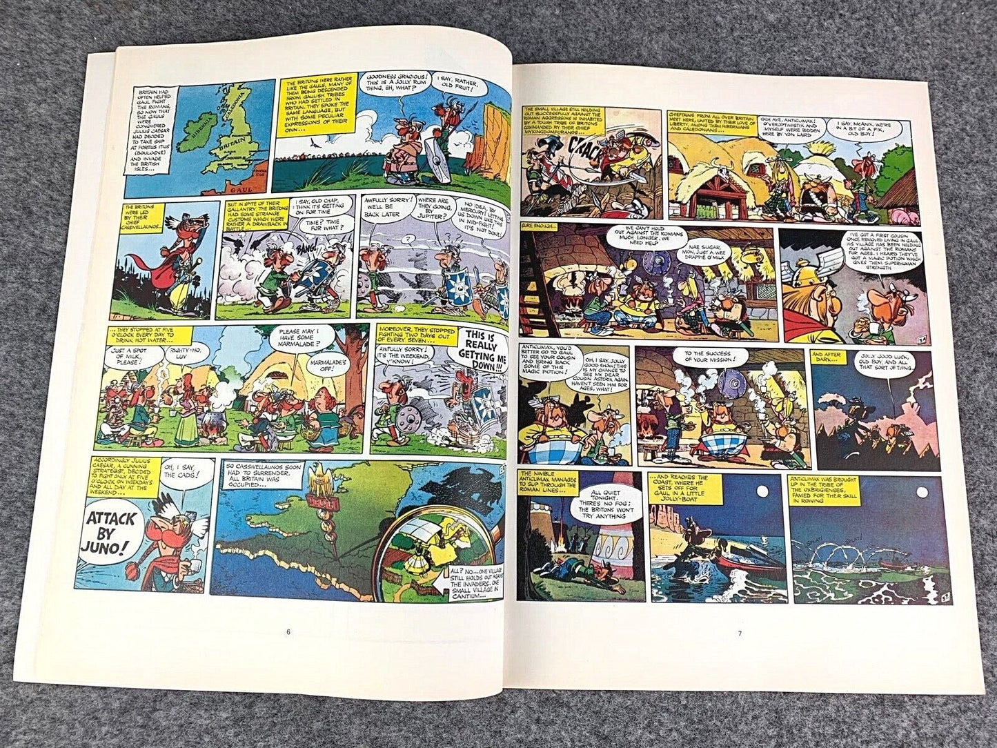Asterix in Britain - 1970/80s Hodder/Dargaud UK Edition Paperback Book Uderzo