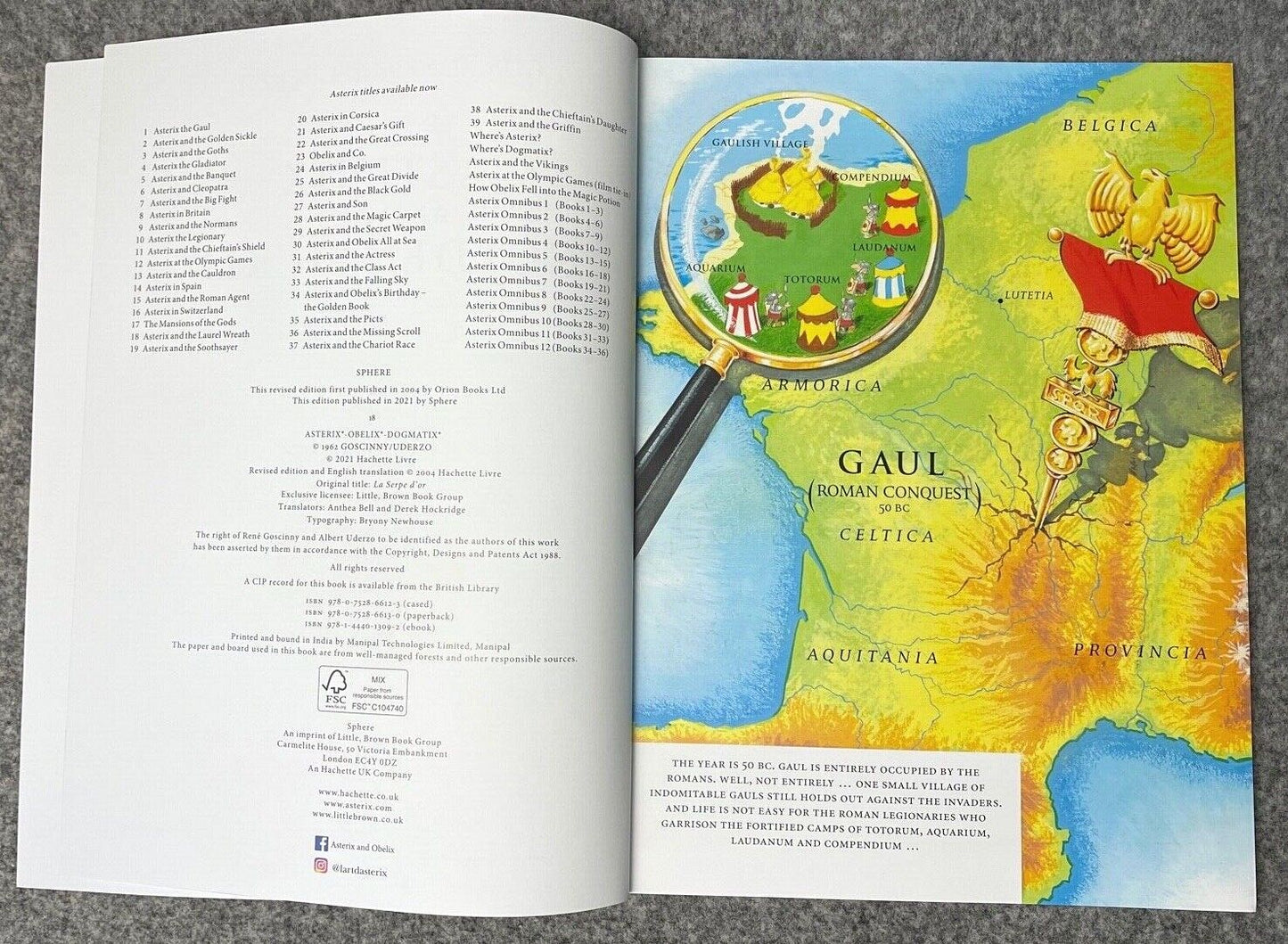 Asterix & Golden Sickle - 2000s Orion/Sphere UK Edition Paperback Book EO Uderzo