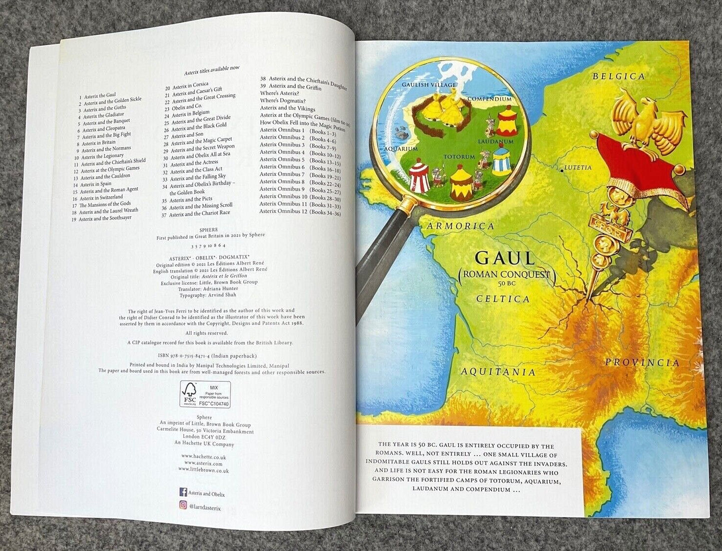 Asterix & The Griffin - 2000s Orion/Sphere UK Edition Paperback Book EO Uderzo