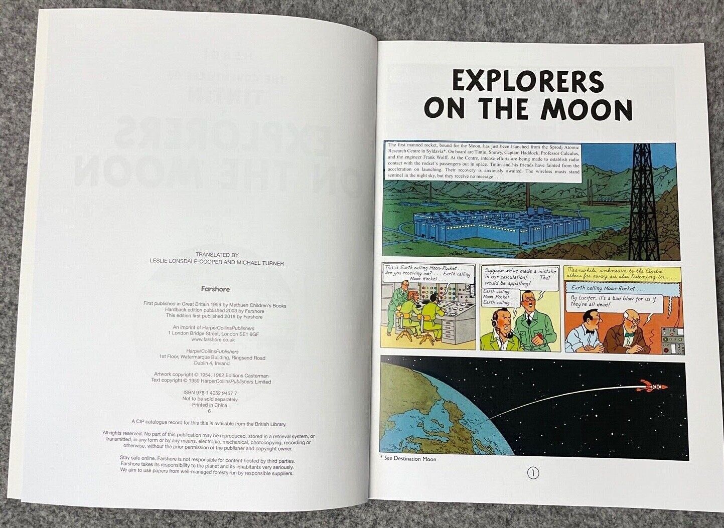 Explorers On The Moon - Tintin Farshore 2000s UK Edition Book Paperback Herge