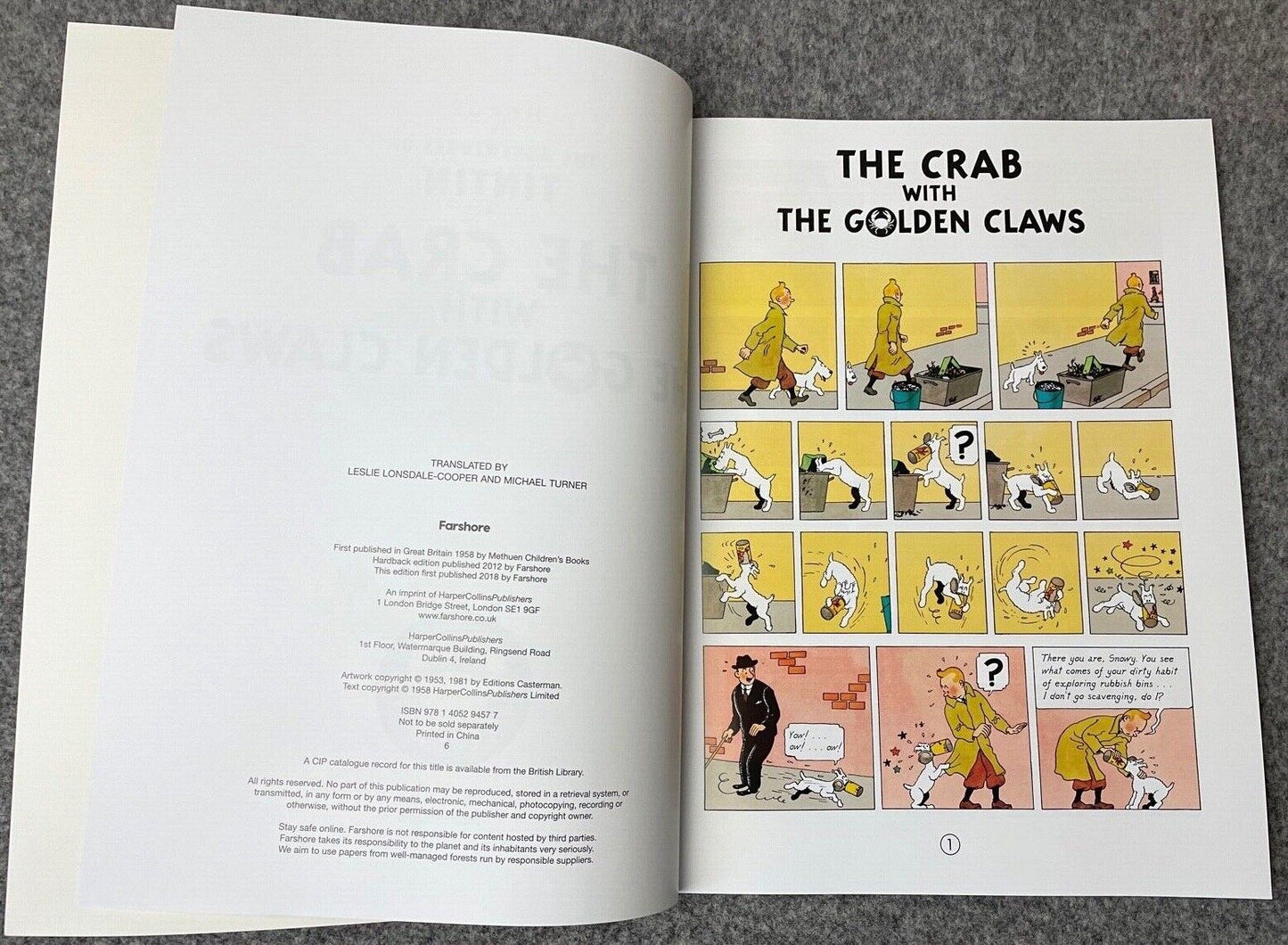 Crab with the Golden Claws - Tintin Farshore 2000s UK Edition Book Paperback Herge
