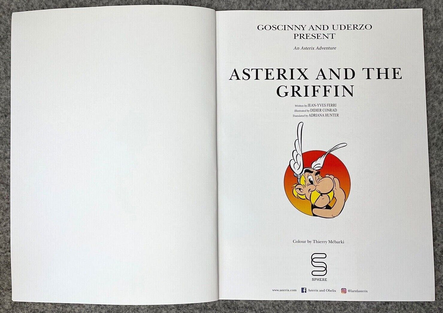 Asterix & The Griffin - 2000s Orion/Sphere UK Edition Paperback Book EO Uderzo