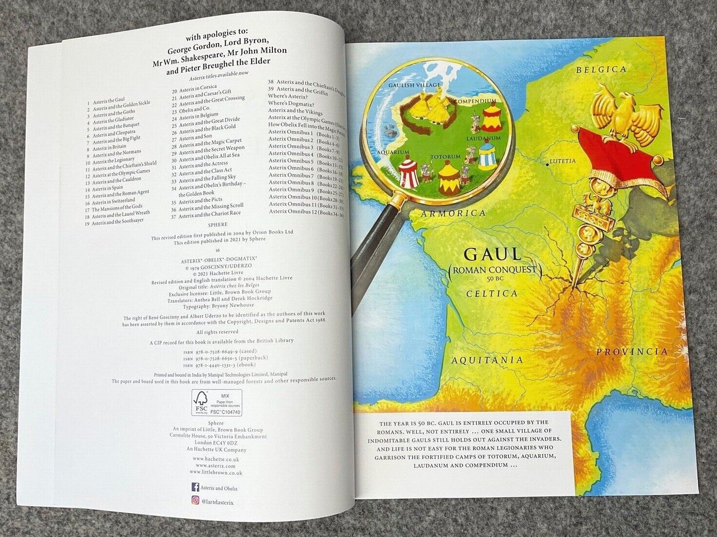 Asterix in Belgium - 2000s Orion/Sphere UK Edition Paperback Book EO Uderzo