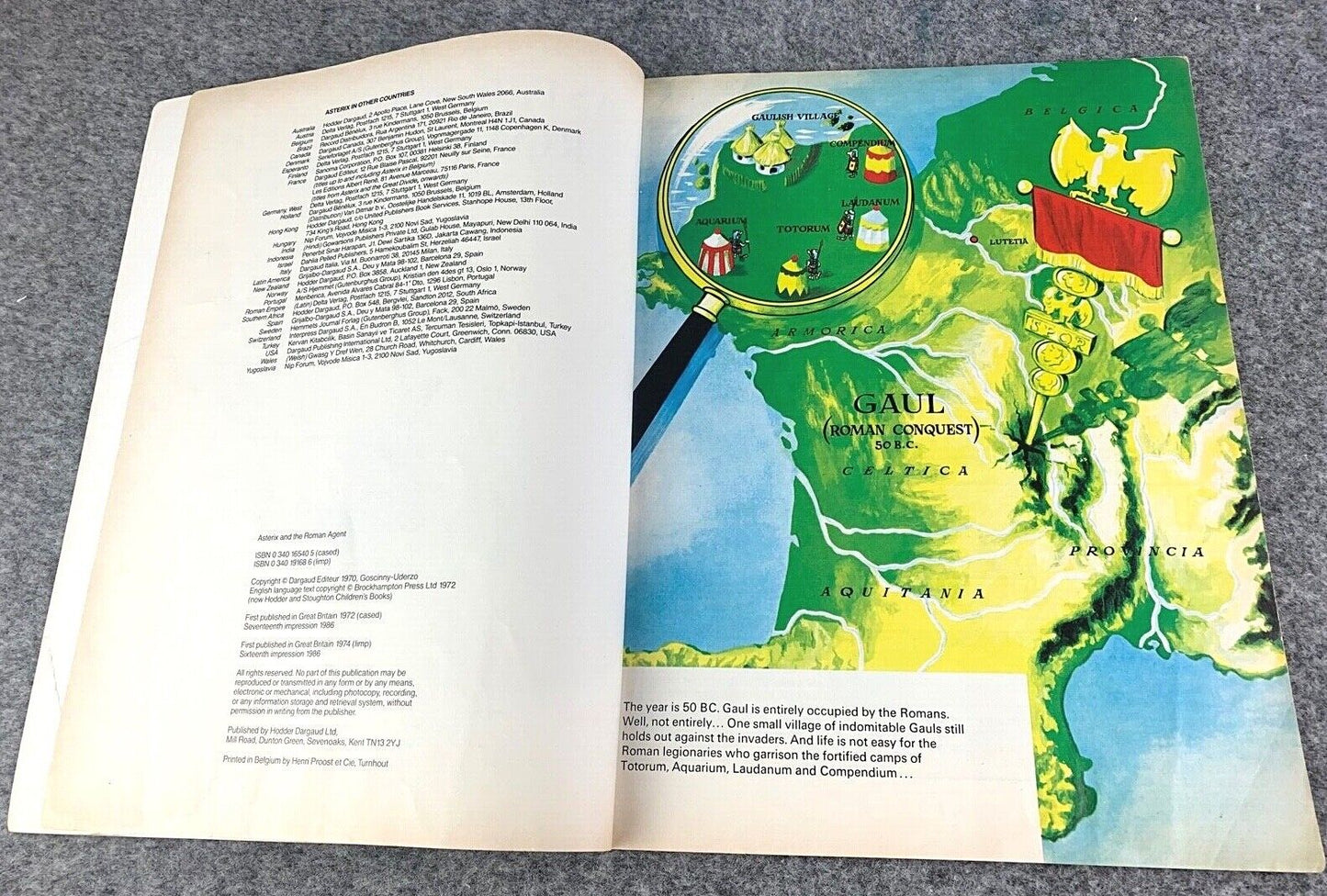 Asterix & the Roman Agent - 1970/80s Hodder/Dargaud UK Edition Paperback Book Uderzo