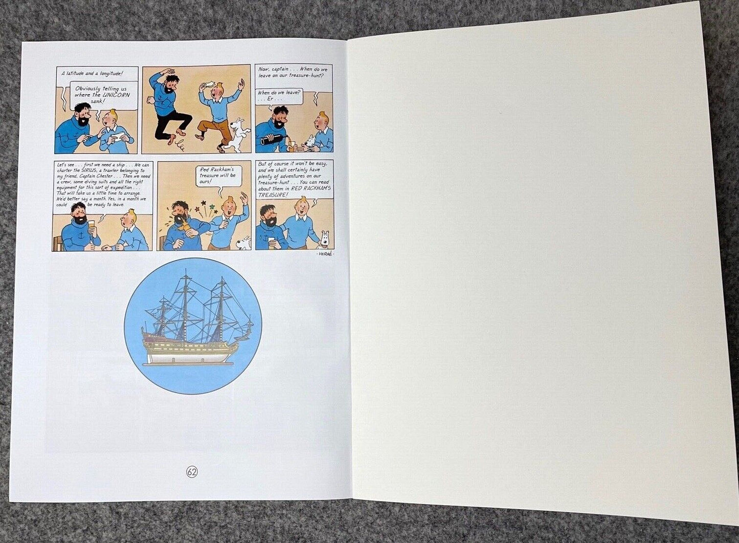 Secret of the Unicorn - Tintin Farshore 2000s UK Edition Book Paperback Herge