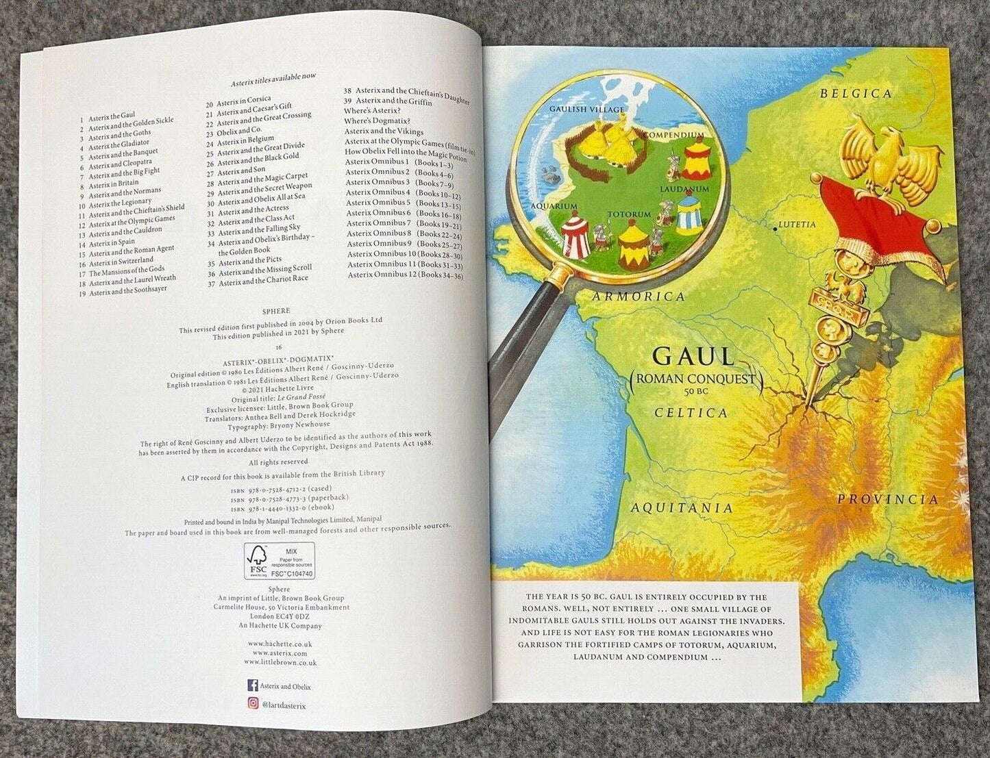 Asterix & Great Divide - 2000s Orion/Sphere UK Edition Paperback Book EO Uderzo