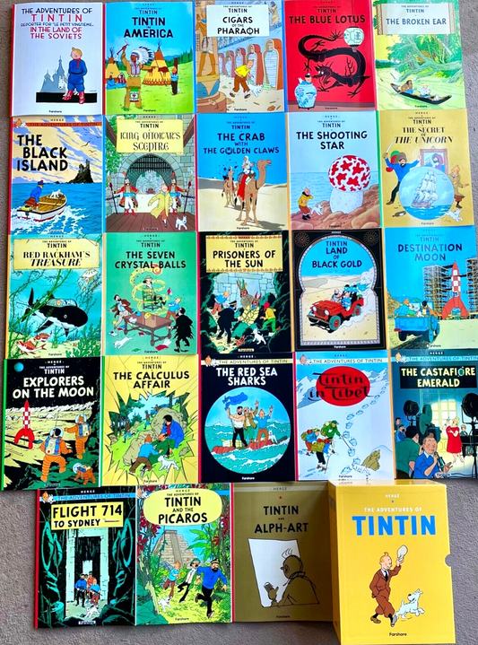 Adventures of Tintin Box Set x23 Farshore Paperback Books Herge Comic Lot