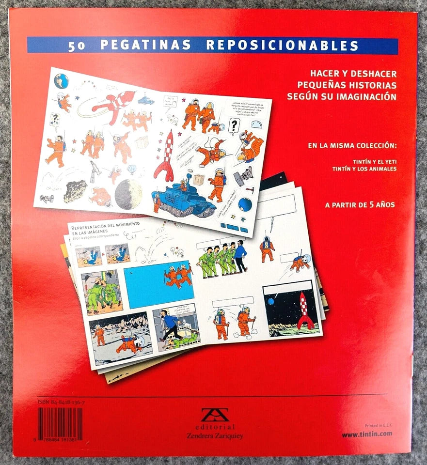 Tintin Espacio Rare LTD Spanish Release 2002 Tintin Sticker Book Editorial Zendrera Zariquie