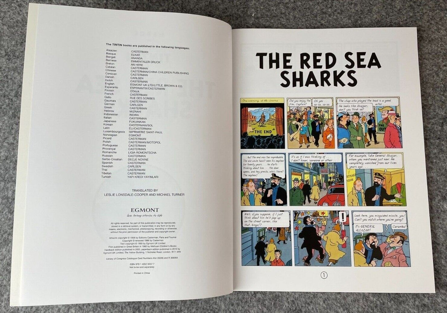 The Red Sea Sharks Tintin Book Egmont UK Paperback Edition